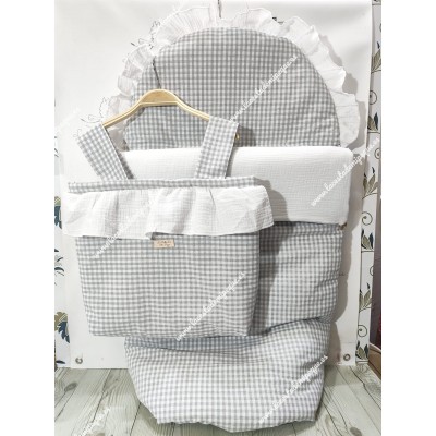 Pack Bolso y Saco Universal Vichy Gris Cuadros-P Combi...