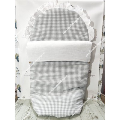 Saco Universal Vichy Gris Cuadros-P Bambula Blanca