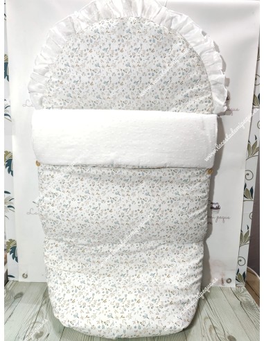 Saco Universal Flores Camel Combi Plumeti blanco
