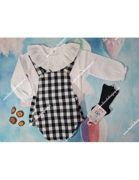 Ranita Vichy Negro Botones