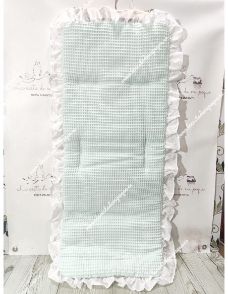 Funda Universal Waffle Verde Agua volante plumeti blanco