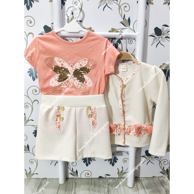 Conjunto Short 3 Piezas Mariposa Jacquard