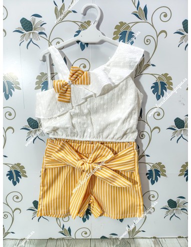 Conjunto Short Perforado Rayas Ambar Diverchic