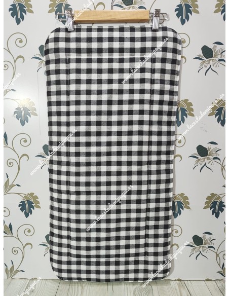 Colchoneta Capazo Universal Vichy Negro Cuadro mediano
