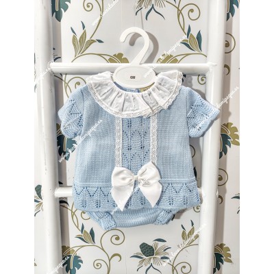 Conjunto Hilo Celeste Lazo Blanco