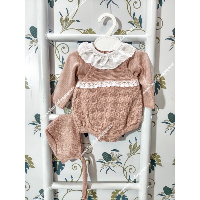 Conjunto Peto Hilo 3 Piezas Rosa Palo