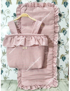 Bolso y Funda Universal Vichy Maquillaje Pequeño Volante