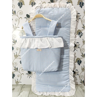 Bolso Cremallera y Funda Universal Vichy Celeste...