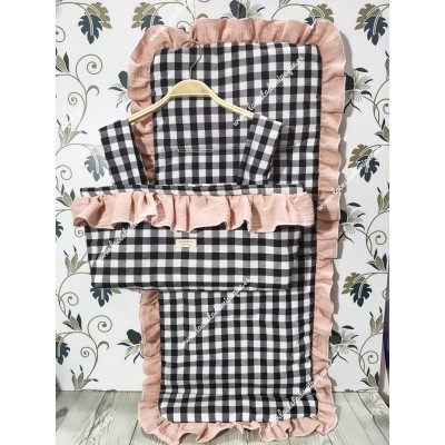 Bolso Cremallera y Funda Universal Vichy Negro Cuadros-M...