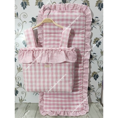 Bolso Cremallera y Funda Universal Vichy Rosa Cuadros-M...
