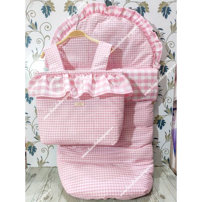 Pack Bolso y Saco Universal Vichy Rosa Cuadros-P Combi