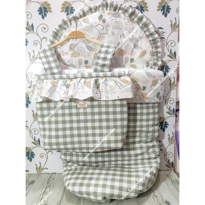 Pack Bolso y Saco Universal Vichy Verde Menta Cuadros-M...