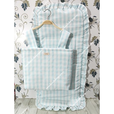 Bolso Cremallera y Funda Universal Vichy Verde Agua Volante