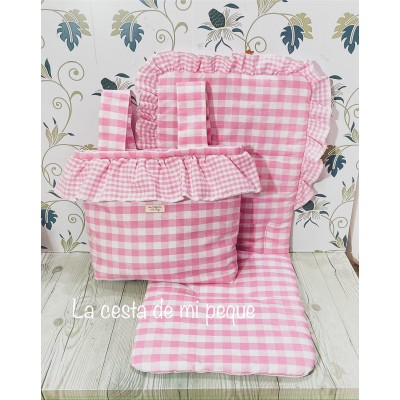 Bolso Cremallera y Funda Universal Vichy Rosa Cuadros-M...