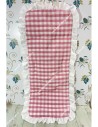 Funda Universal Vichy Maquillaje cuadro Mediano con volante alrededor en bambula blanca