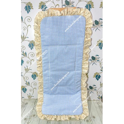 Funda Universal Vichy Celeste Cuadros-P Volante Flores Beige