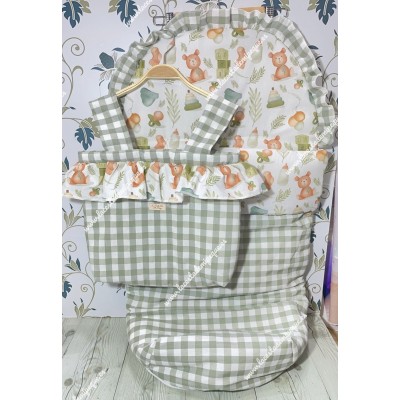 Pack Bolso y Saco Universal Vichy Verde Menta Cuadros-M...