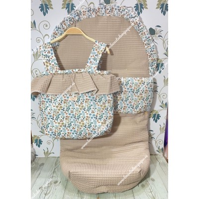Pack Bolso y Saco Universal Waffle Camel Combi Flores...