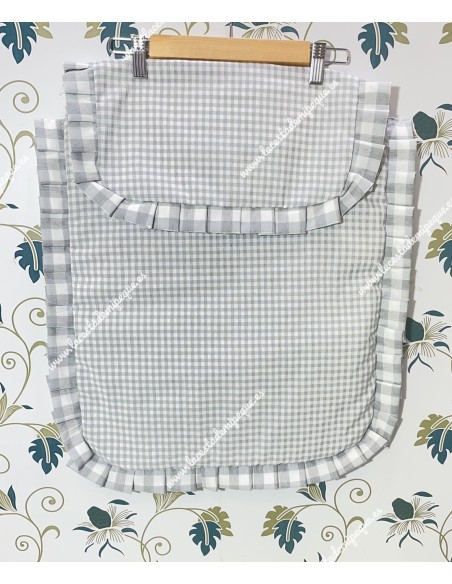 Colcha Capazo Universal Vichy Gris