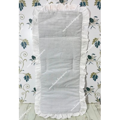 Funda Universal Vichy Gris Cuadros-P Volante Plumeti Blanco
