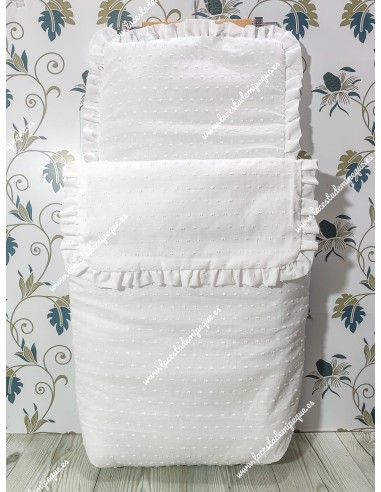 Saco Capazo Desmontable Plumeti blanco