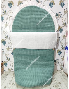 Saco Universal Waffle Verde Jade Combi bambula blanca