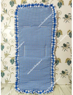 Funda Universal Vichy azul añil cuadro pequeño con volante a todo alrededor