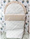 Saco Universal Flores Camel Combinado con vichy beige cuadro mediano