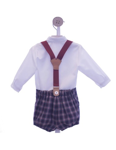 Conjunto Camisa y Pantalón Tirantes Burdeos Del Sur