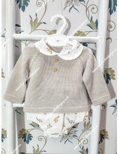 Conjunto Jersey Lana Arena Y Cubrepañal Ocas Bambula