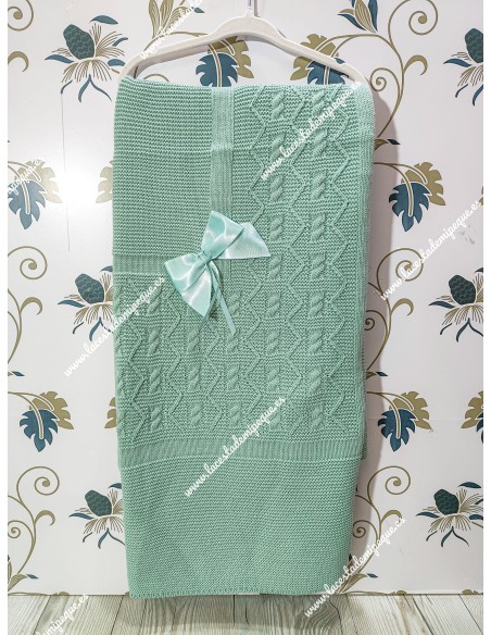 Toquilla Lana verde jade lazo raso