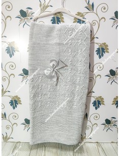 Toquilla Lana gris lazo raso