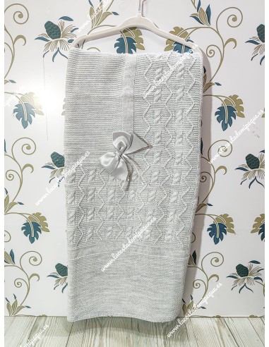 Toquilla Lana gris lazo raso