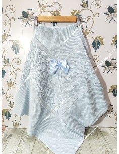 Toquilla Lana celeste lazo raso 2