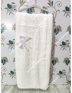 Toquilla Lana Blanca lazo raso