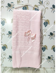 Toquilla Lana Rosa Lazo Raso