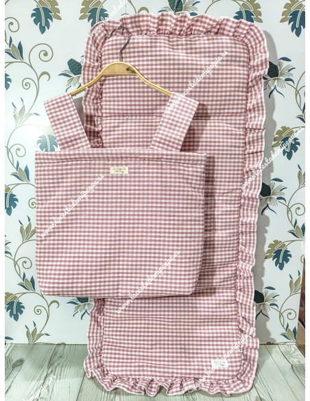 Bolso y Funda Universal Vichy Maquillaje Pequeño Volante