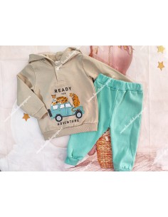 Chándal Tigre Beige-Verde Capucha 2