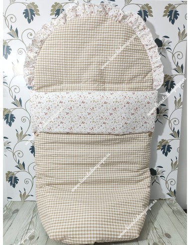 Saco Universal Vichy Beige Cuadros-P Combi Flores