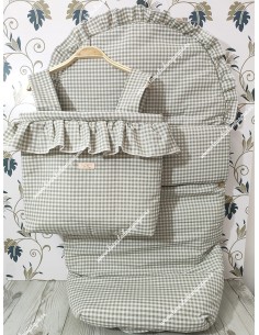 Pack Bolso y Saco Universal Vichy Verde Oliva Cuadros-P