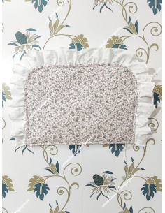 Salvababas Capazo Flores Volante Plumeti Blanco