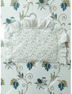 Salvababas Capazo Flores Volante Plumeti Blanco