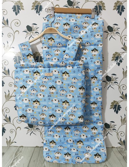 Bolso Pocket cremallera y Funda Universal basic con tejido estampado Monkey