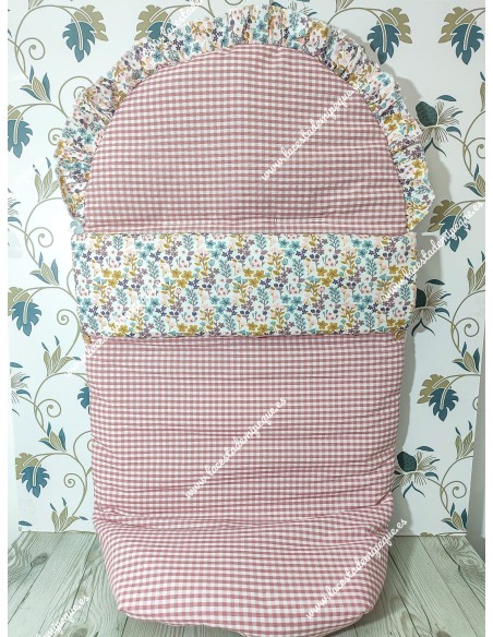 Saco Universal Vichy Maquillaje cuadro pequeño Combinado con flores