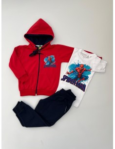 Chándal Spiderman 3 Piezas Rojo-Marino 2