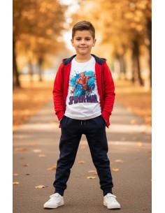 Chándal Spiderman 3 Piezas Rojo-Marino
