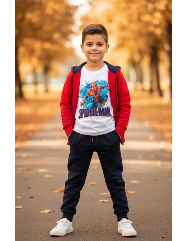 Chándal Spiderman 3 Piezas Rojo-Marino