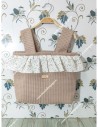 Bolso Pocket Cremallera waffle camel y volante Flores Camel