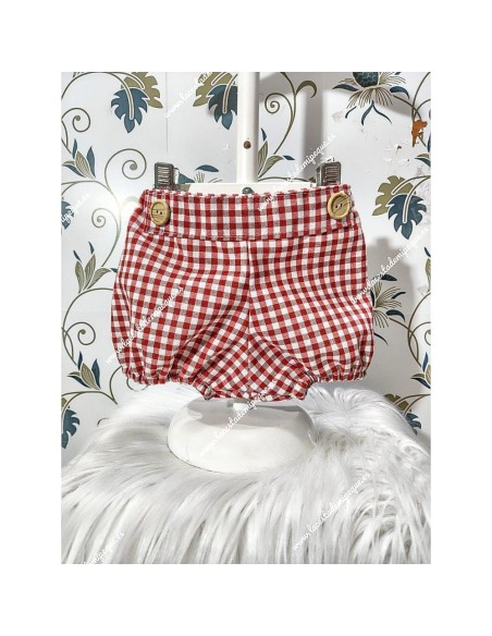 Pololo Unisex Vichy rojo Botones