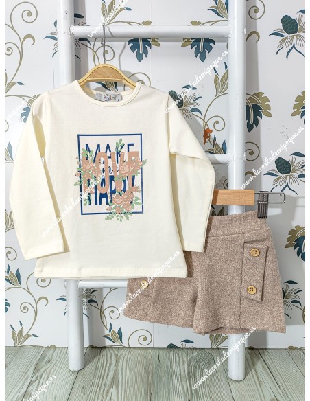 Conjunto Short Crudo-Camel Make Happy